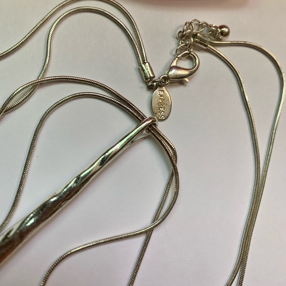 🍀Express ,Cadena de fantasía,color silver con pendiente largo🍀#EX2🍀 - Picture 3 of 8